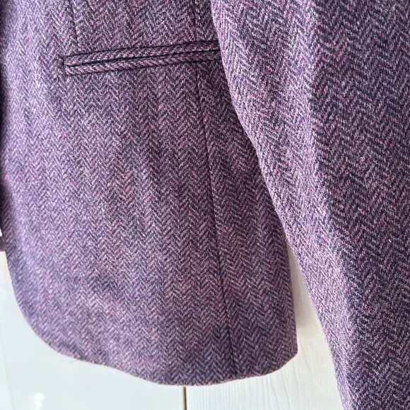 J.Crew Parke Blazer Jacket Sz 2 Purple Herringbone English Wool - Picture 9 of 16